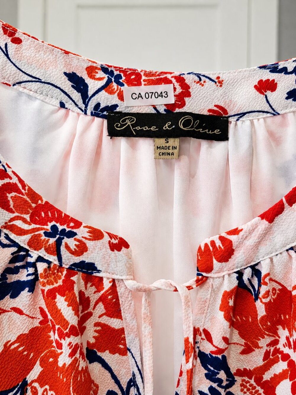 Rose & Olive Floral Shift Dress | Red Navy Print | Size S - never worn - Picture 3 of 6